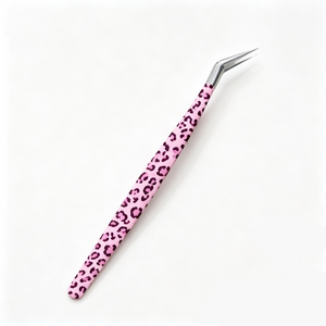 Pink leopard tweezers