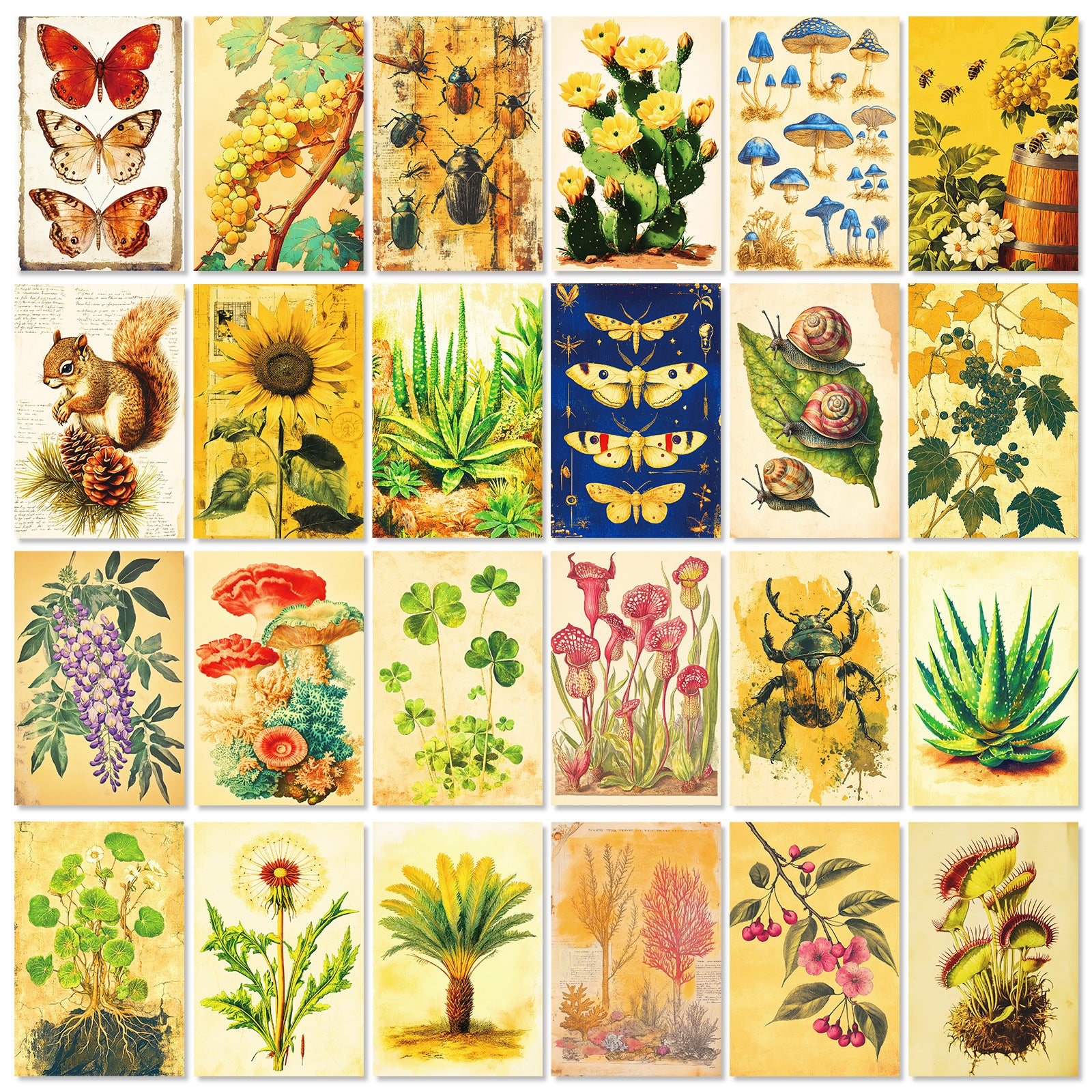 0320 Vintage illustration card -50Pcs each pack