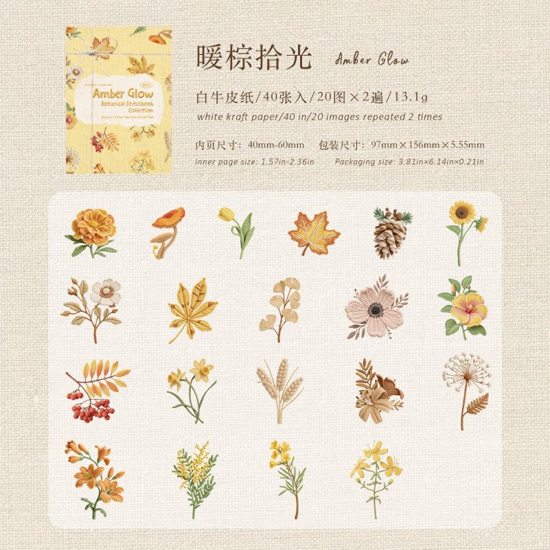 Plant cardstock sticker -40Pcs each pack