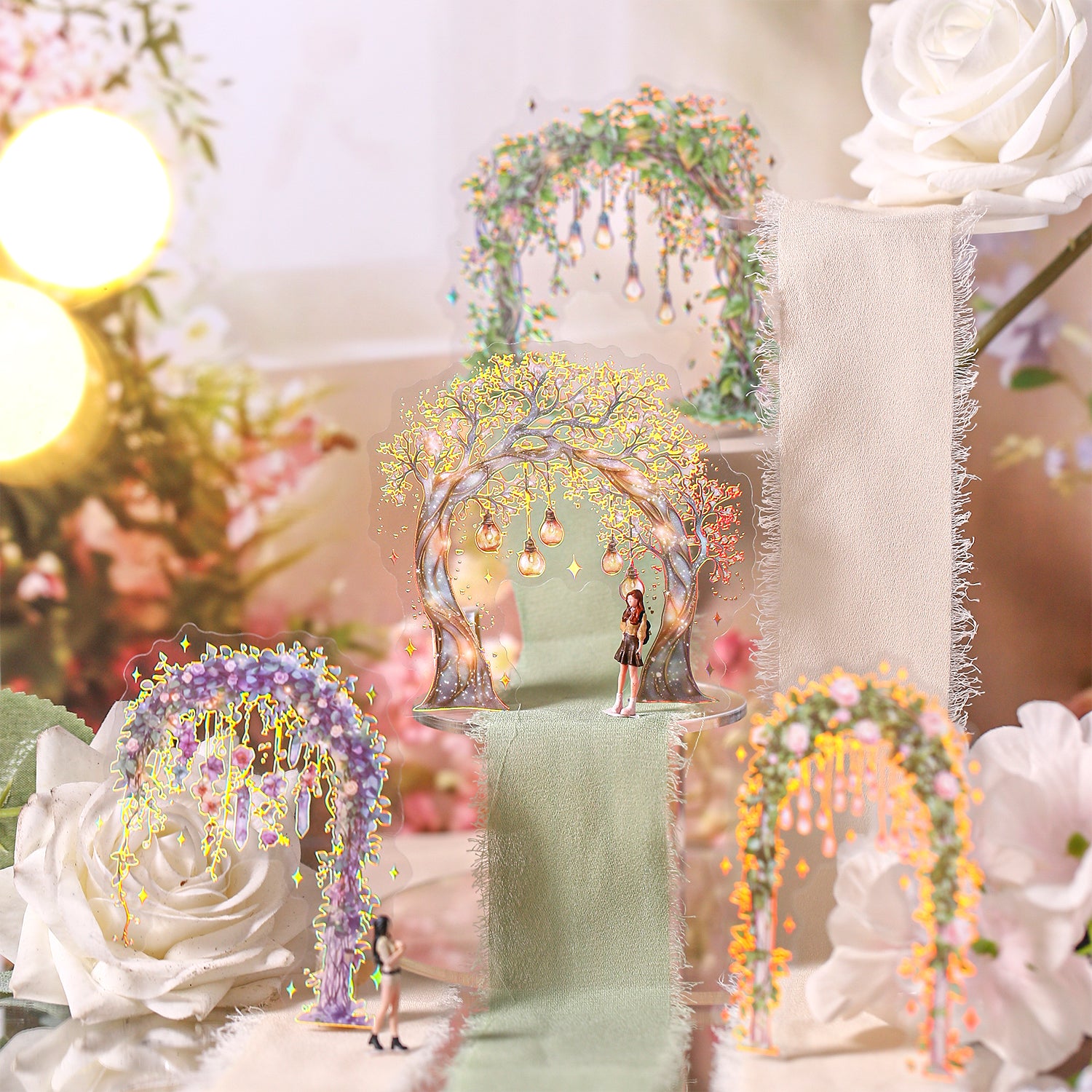 0731 Flower arch PET Sticker -6Pcs each pack