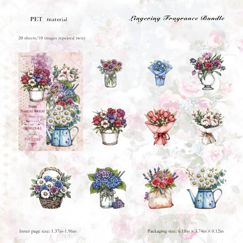 Vintage garden sticker -20Pcs each pack