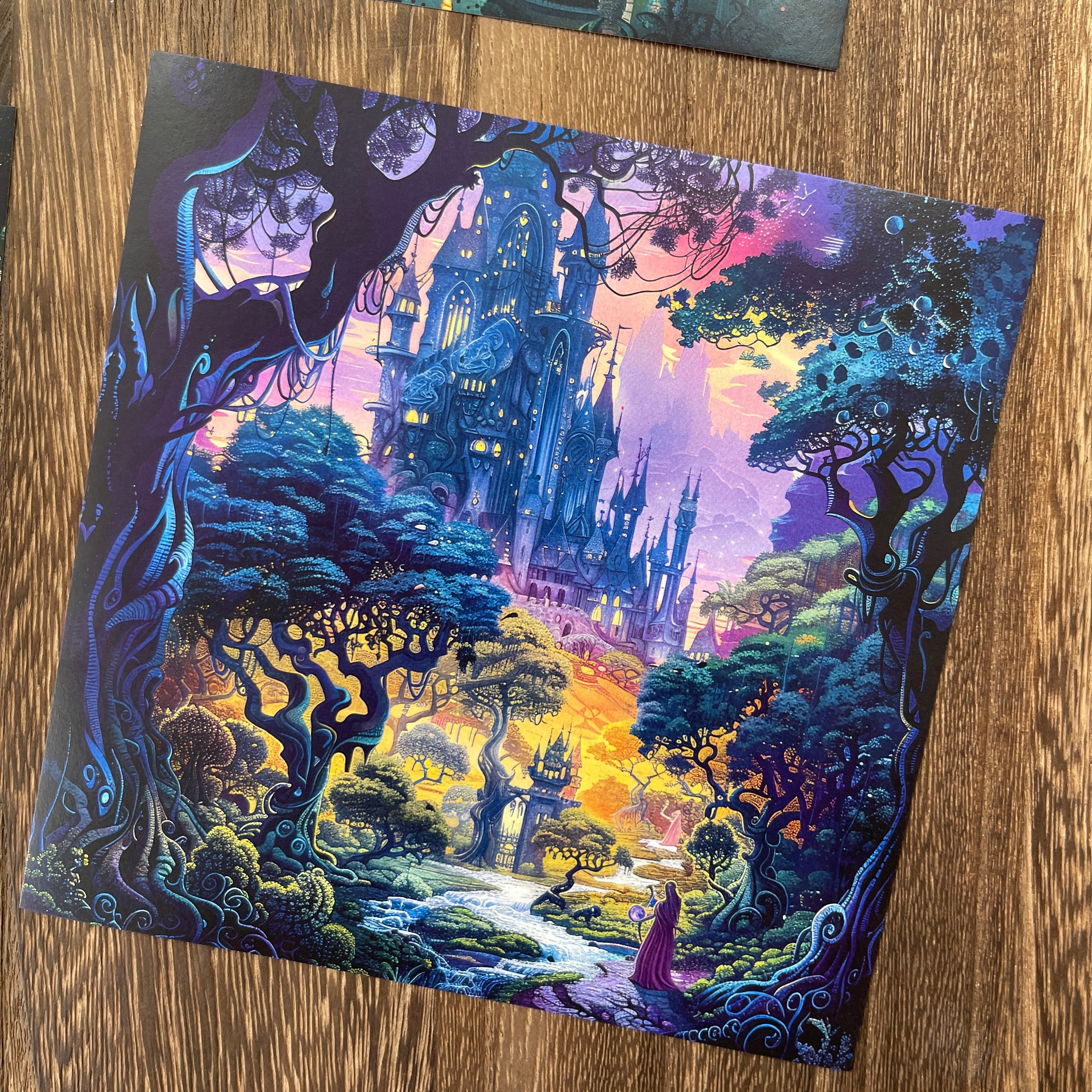 0818 Witch's Castle background paper 15*15cm -10Pcs each pack