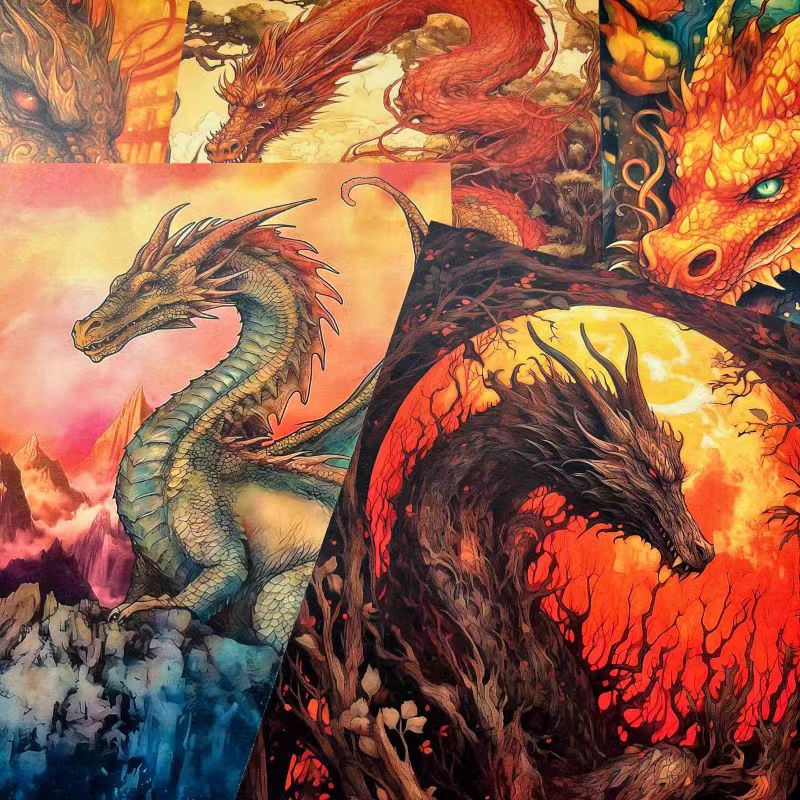 0423 A4 size mystical Creature Style Paper 5 pcs