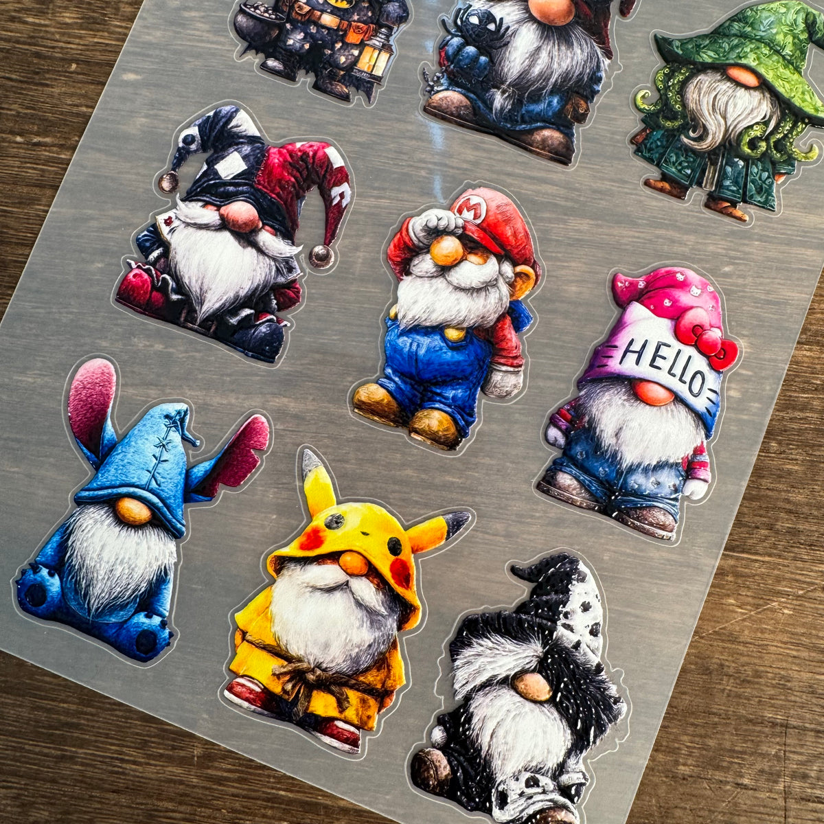 Full halloween costume gnome (a) PET sticker sheet
