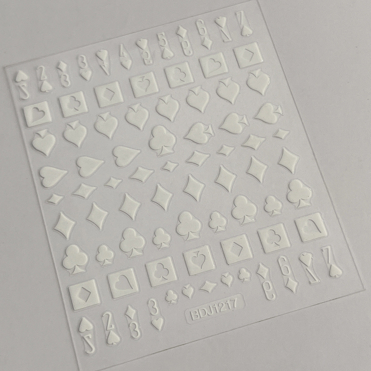 M277- Poker Embossed Mini sticker 1 Pcs