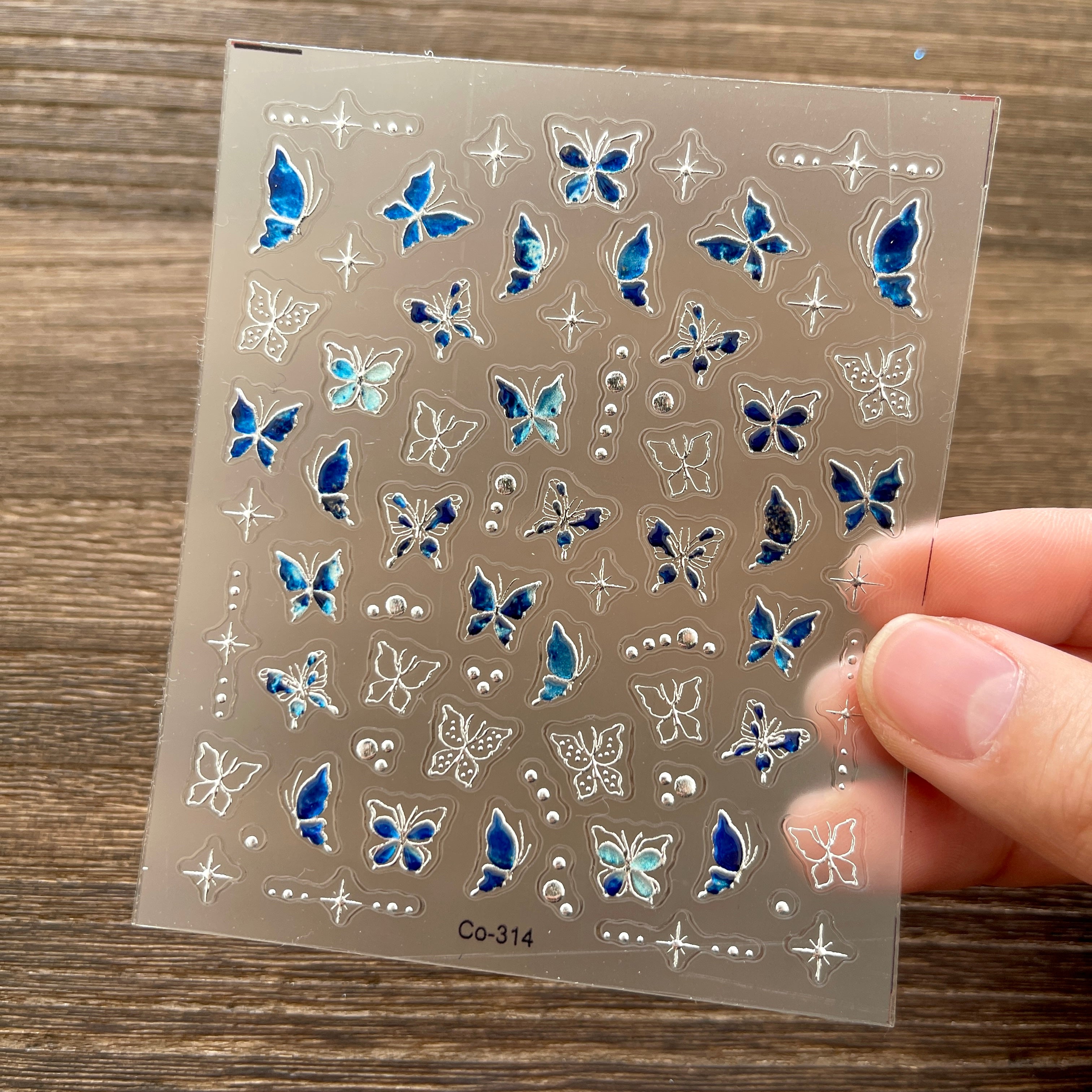 M286- Butterfly Embossed Mini sticker 1 Pcs
