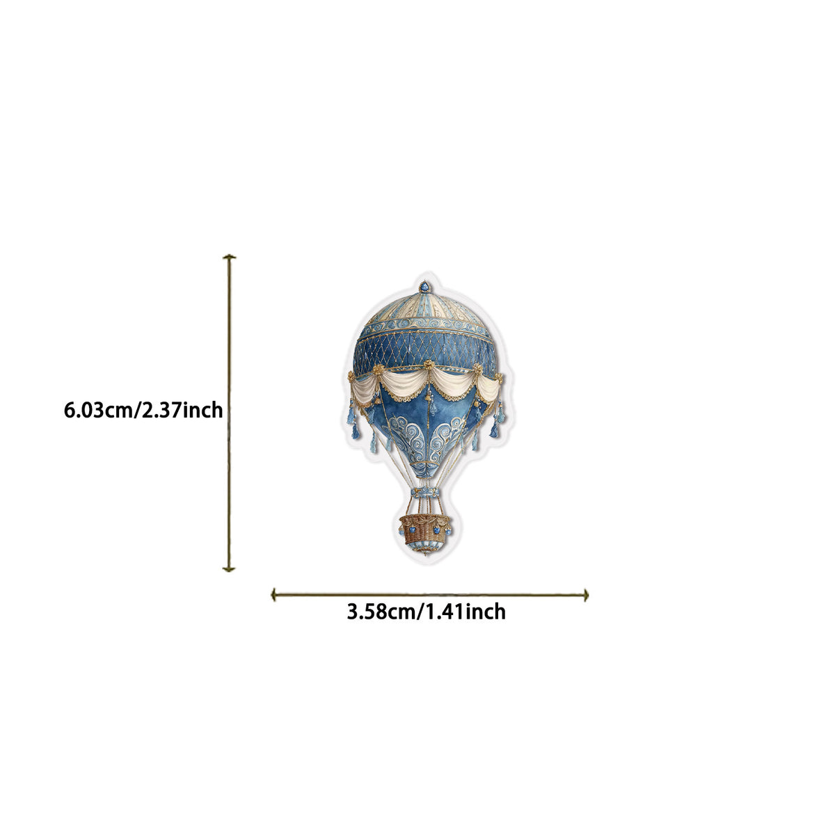 Hot Air Balloon sticker size