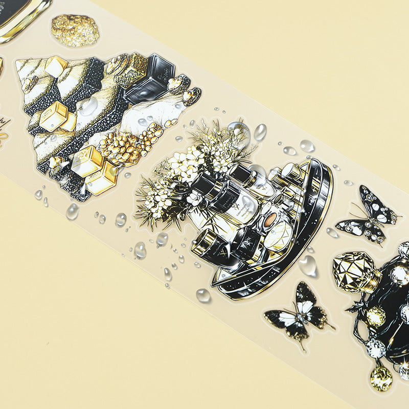T-116- Luxury Black and Gold Tape Set *pre-cut