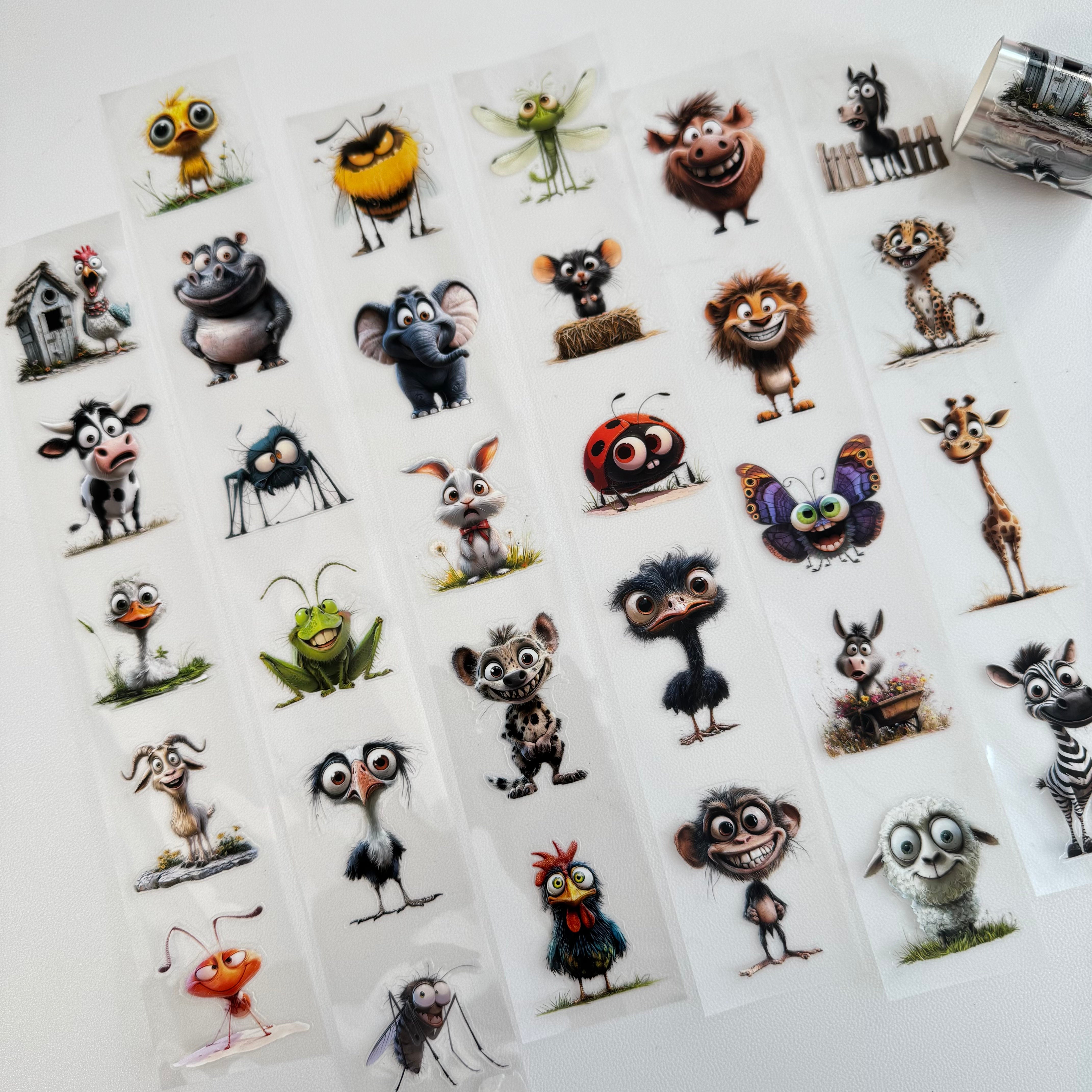 Animals with big eyes pre-cut PET tape 1 loop 5.5CM*2M