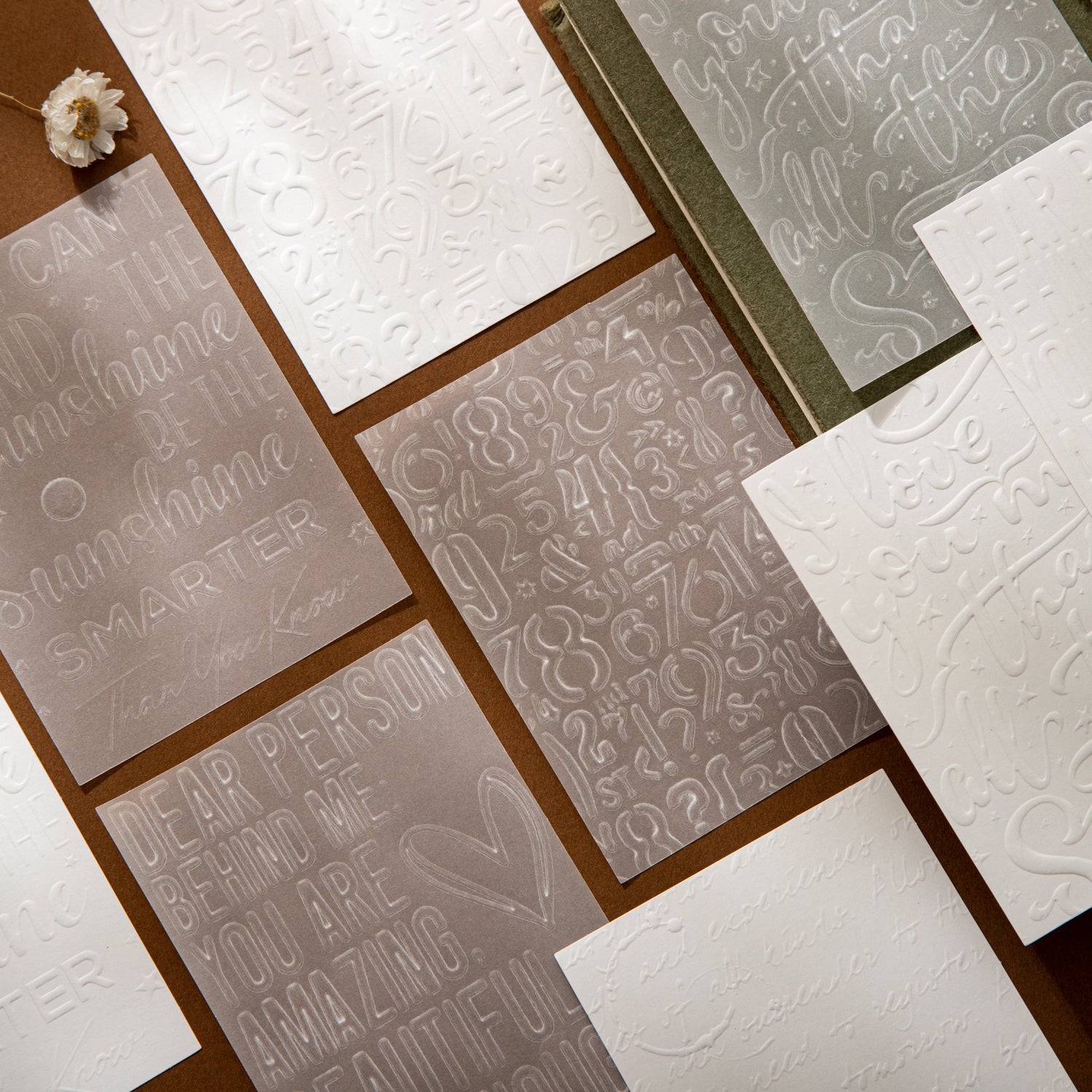 Misty White Blossoms Sulfuric & Solid paper -10Pcs each pack