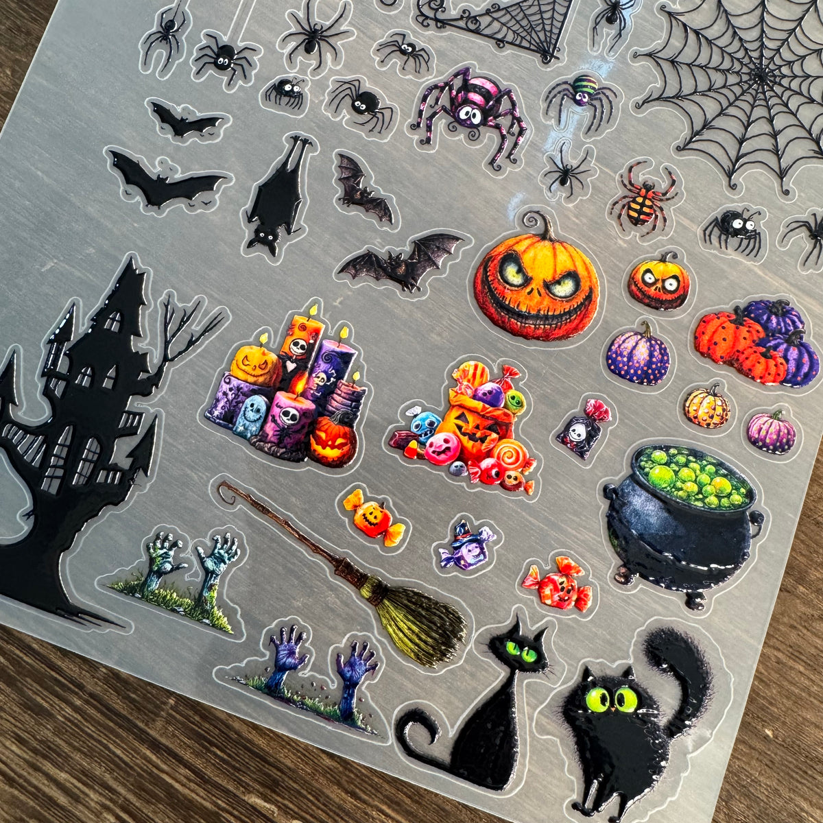 Full halloween accessories PET sticker sheet