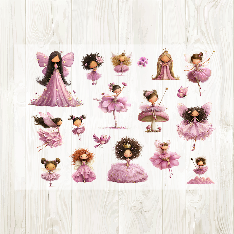 Pink Princess sticker sheet laid flat