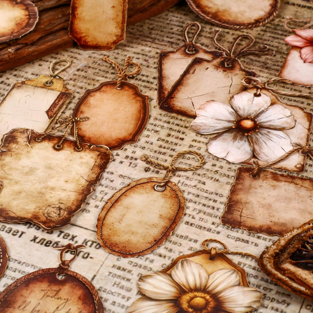 0701 Old label cardstock sticker -16Pcs each pack