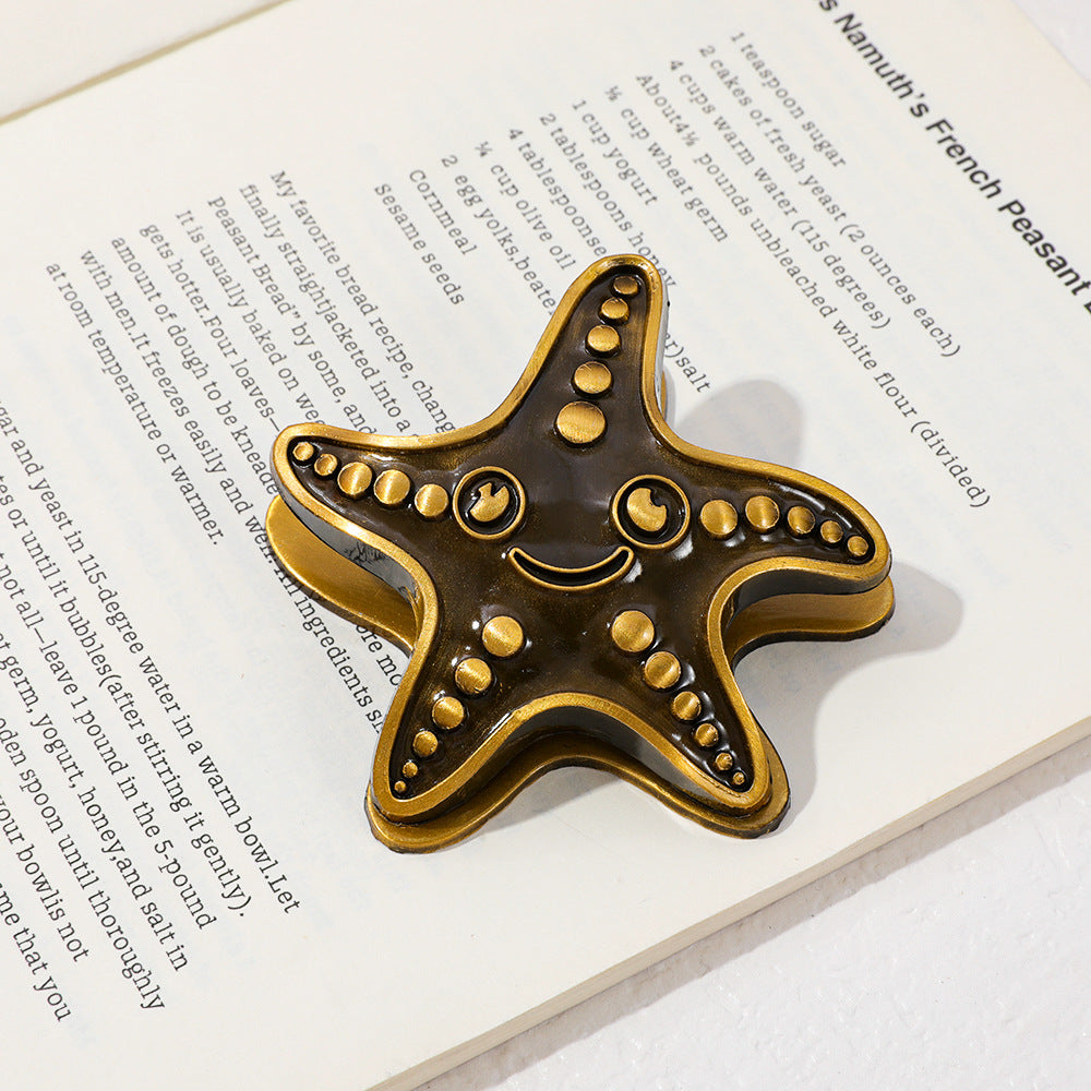 0917 Vintage metal starfish clip