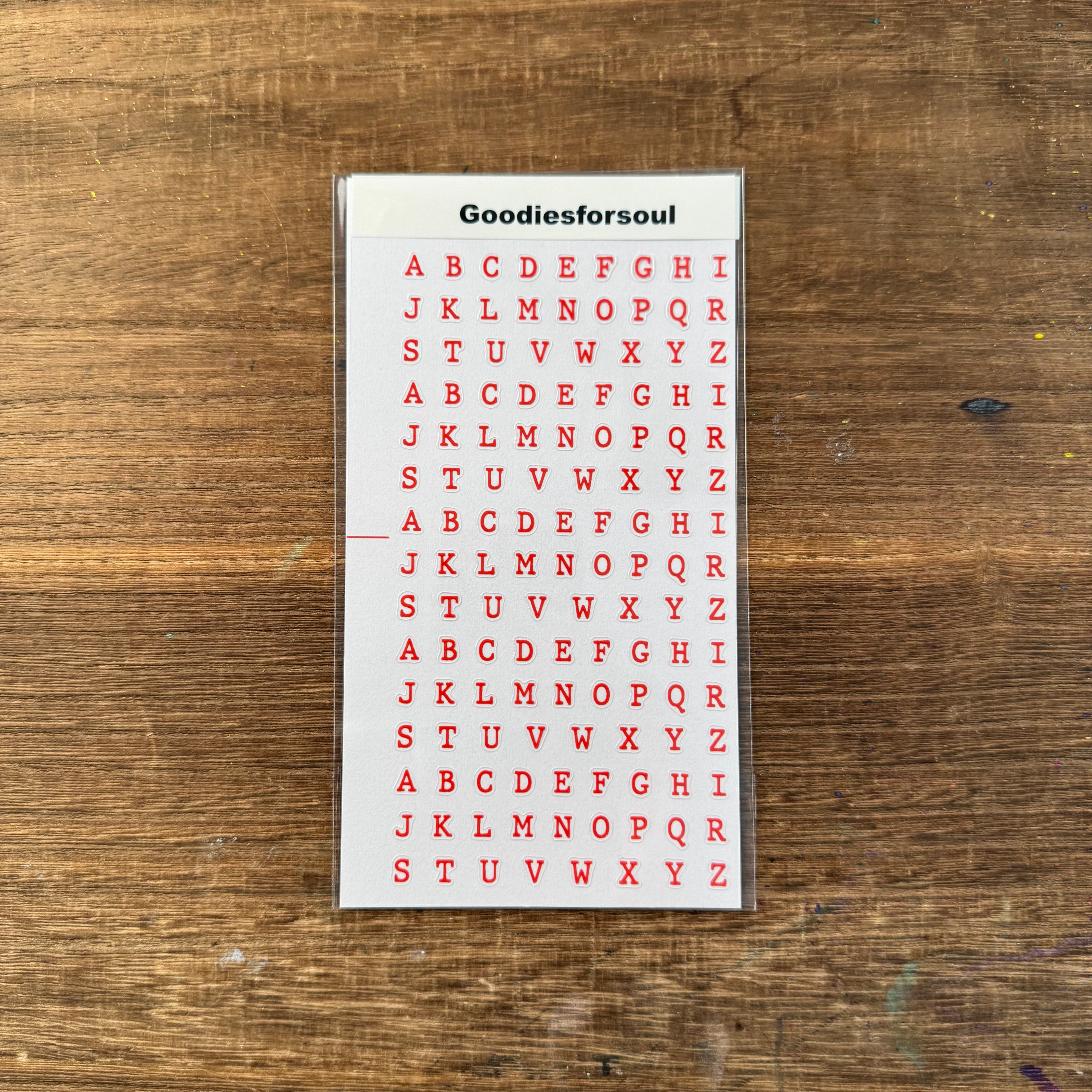 Flat Letter stickers *can be stored in A6 binder