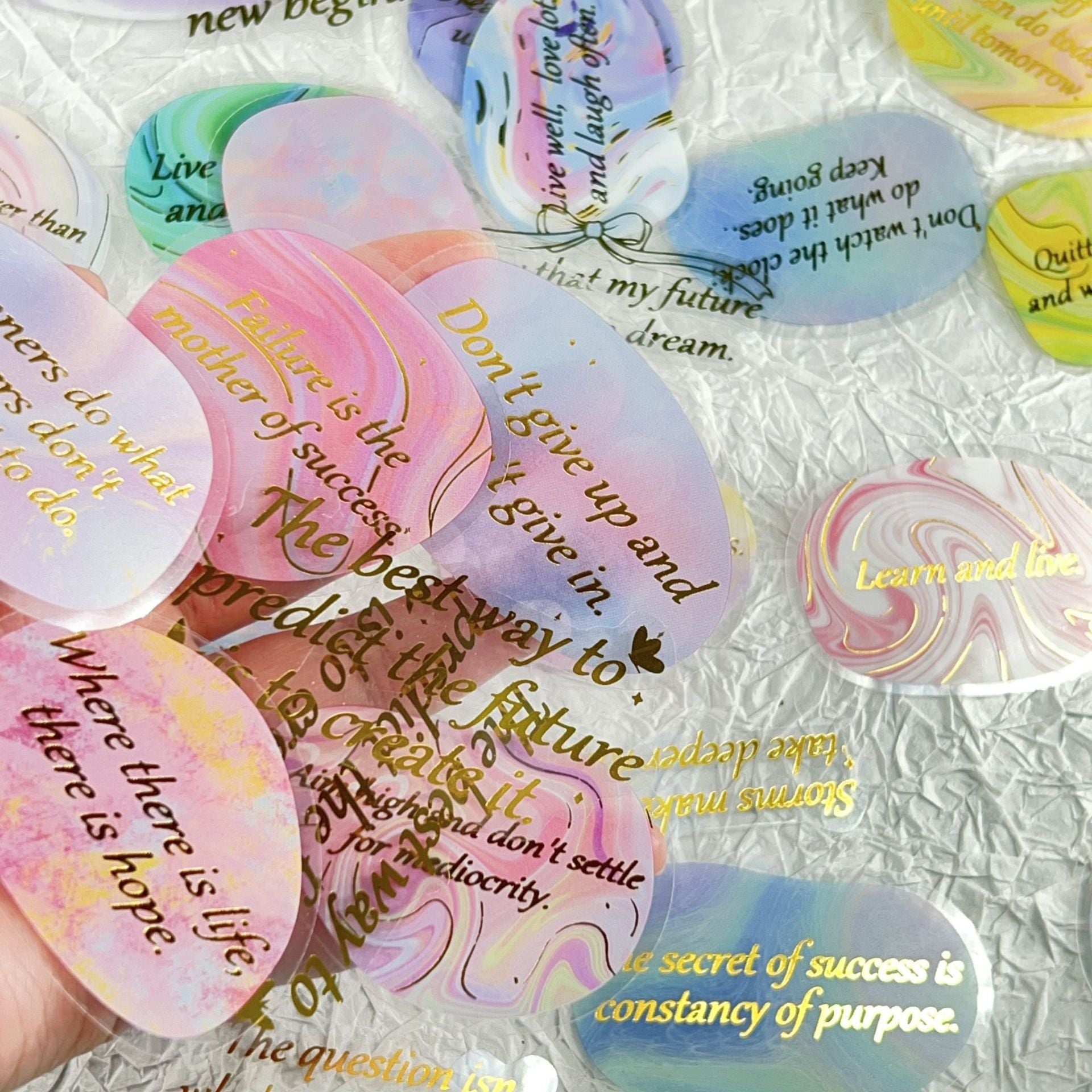 Soft whispers PET Sticker -50Pcs each pack