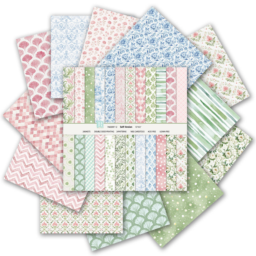 Bohemian double-sided pattern background paper 12 inch