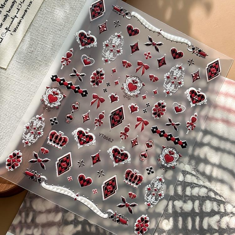 M303- Alice Poker Mini Embossed sticker 1 Pcs