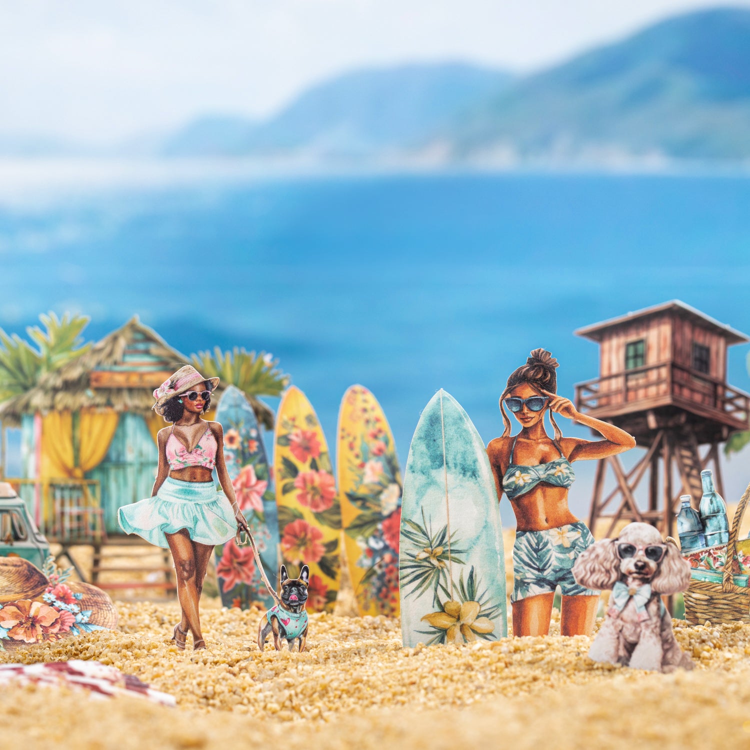 0618 Summer travel Solid Sticker -20Pcs each pack