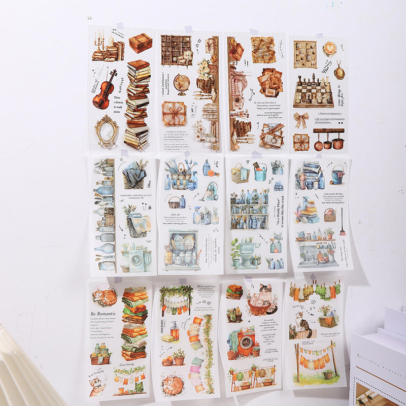 0510 Home time PET & Washi Sticker book -18Pcs each pack