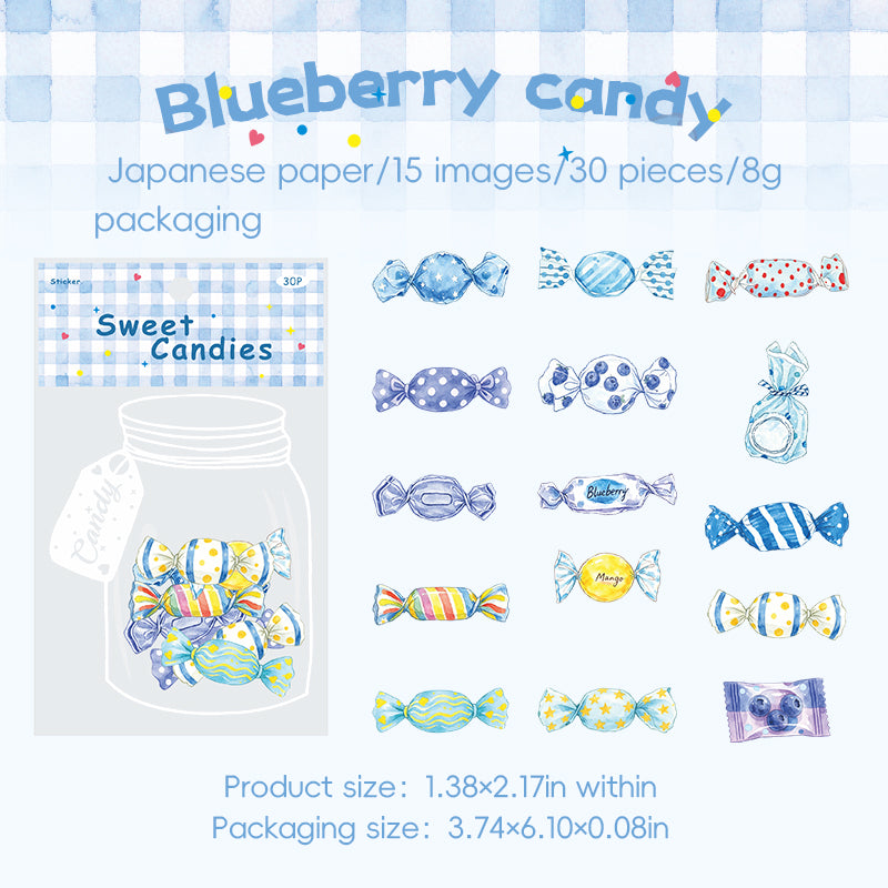 Sweet Candies Washi Stickers -30Pcs each