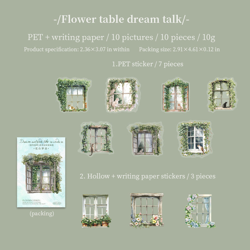 0324 Dream beyond the window Series die cut Sticker -10Pcs each pack