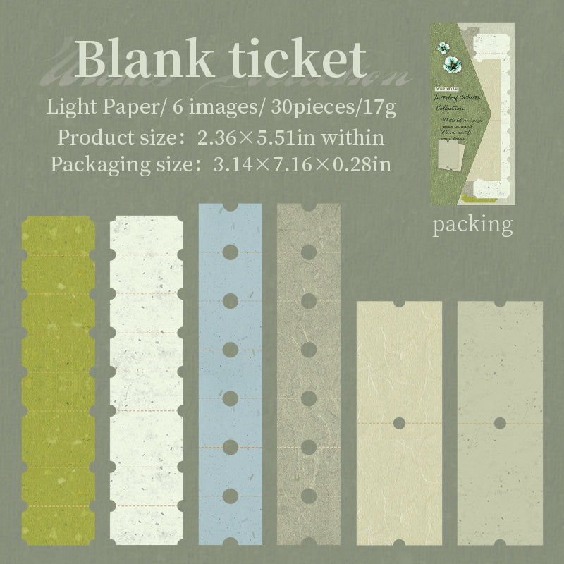Interleaf whites Collection paper -30Pcs each pack