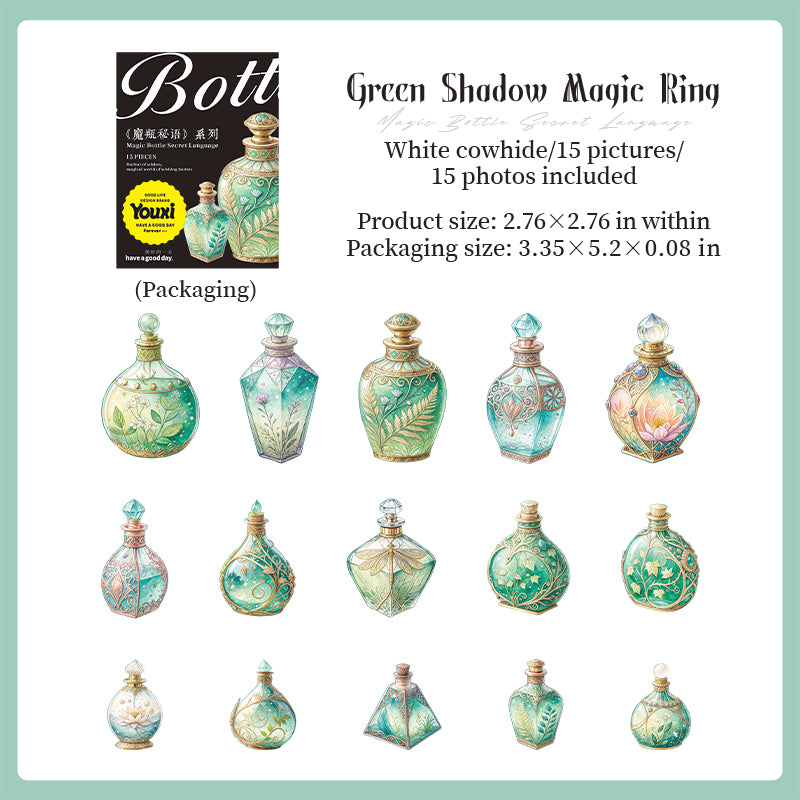 Magic bottle PET sticker -15Pcs each pack