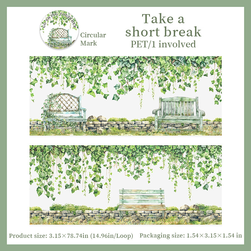 Flowers and Swings PET tape -8CM*2M