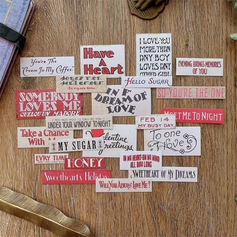 Love Confession Words solid Stickers -22Pcs each pack