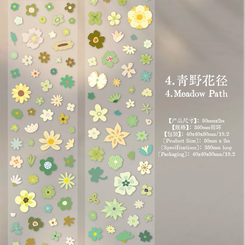 Glazed Floral Vellum paper Tape (5cm x 2m)