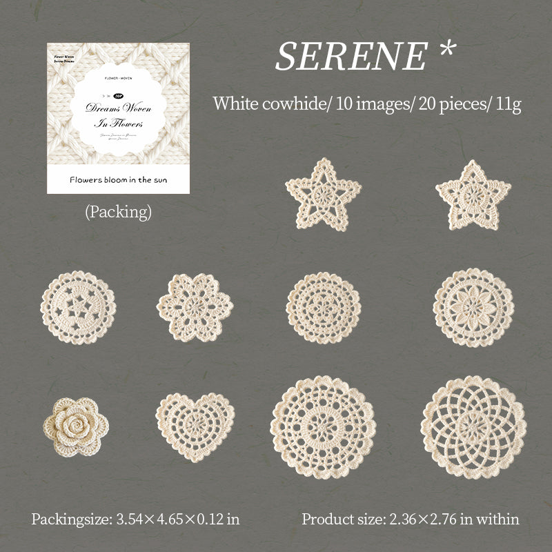 260413 Dream Woven in Flower die cut paper -20Pcs each pack