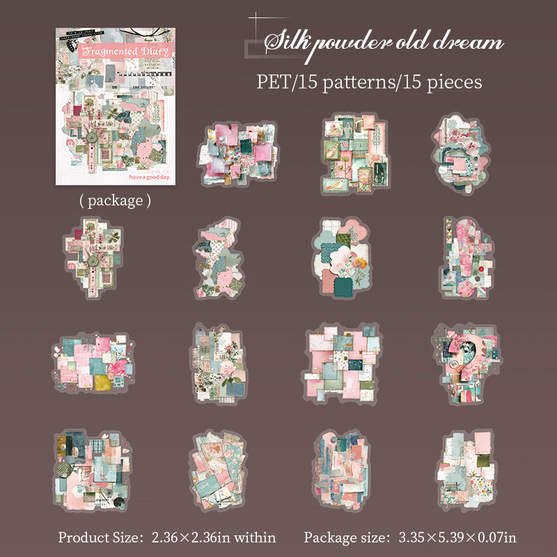 Fragmentary diary PET sticker -15Pcs each pack