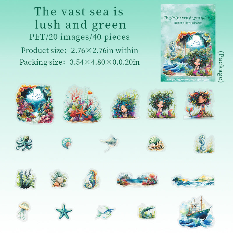 0708 Underwater world PET sticker -40Pcs each pack