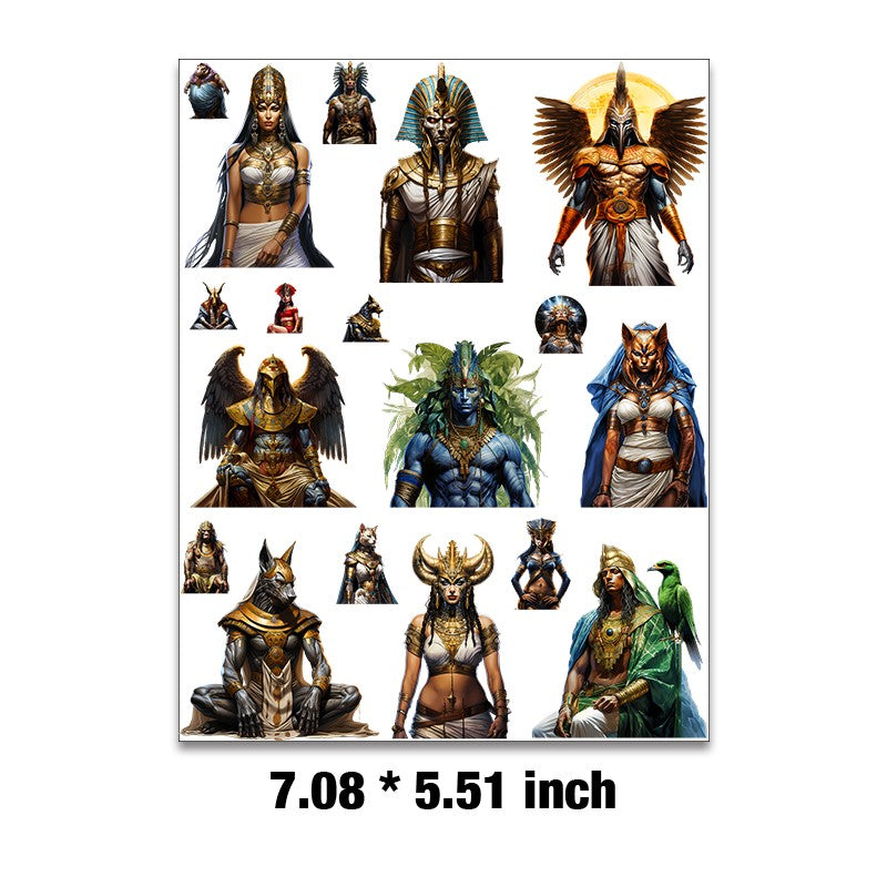 E-45- Ancient Egyptian Gods Embossed sticker 1 Pcs