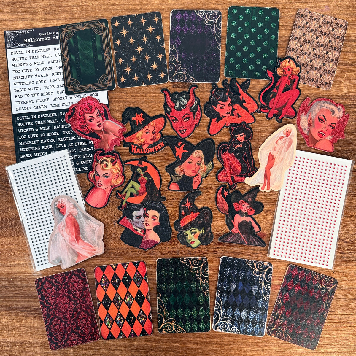 Vintage Vixens: Retro Pin-Up Halloween Sticker Pack
