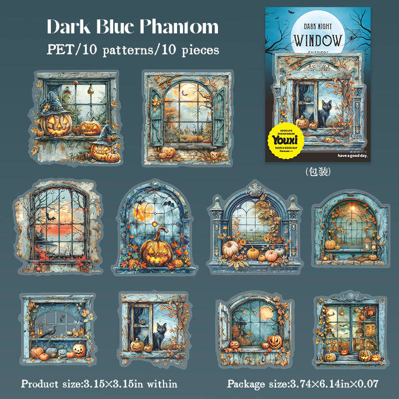 0819 Halloween window PET Sticker -10Pcs each pack