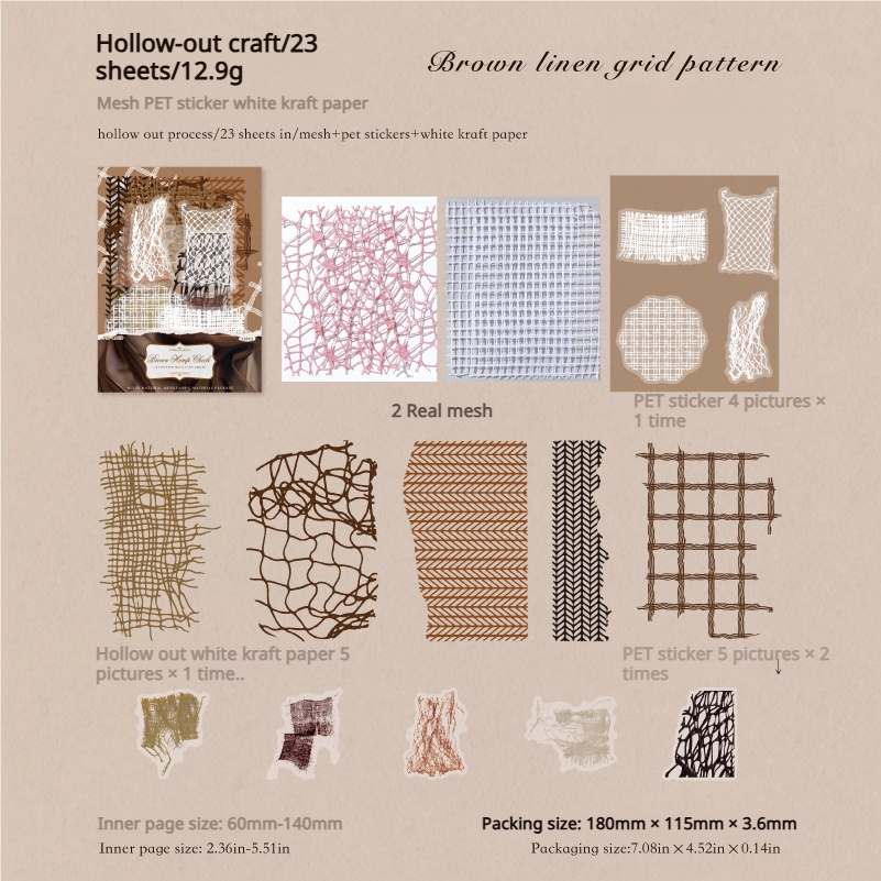 0815 Paper and mesh Mixed pack -25Pcs each pack