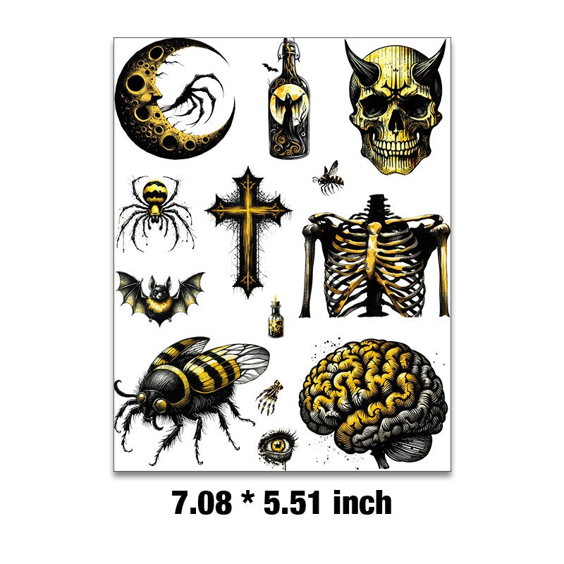 E-46- Black and Yellow dark collection Embossed sticker 1 Pcs