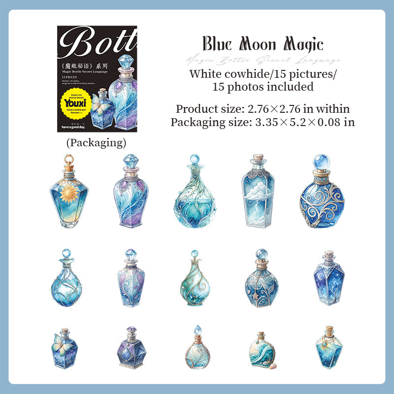 Magic bottle PET sticker -15Pcs each pack