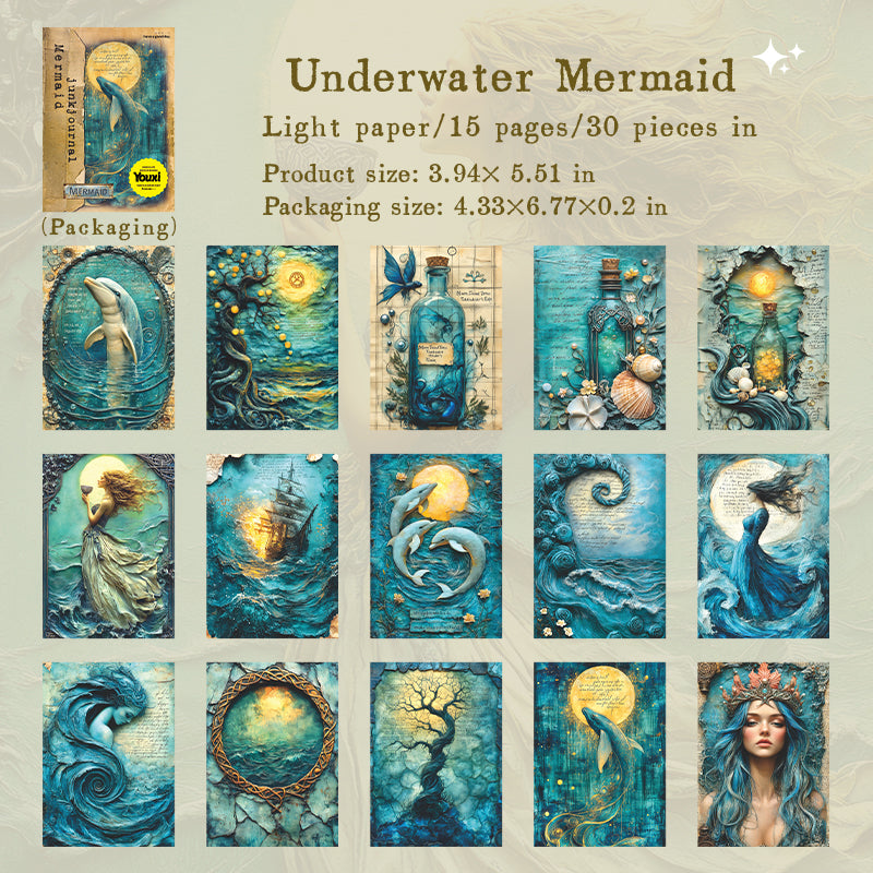 0617 Mermaid Diary paper -30Pcs each pack