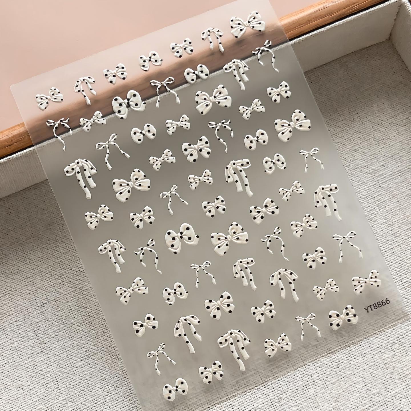 M315- Polka Dot Bow Mini Embossed sticker 1 Pcs
