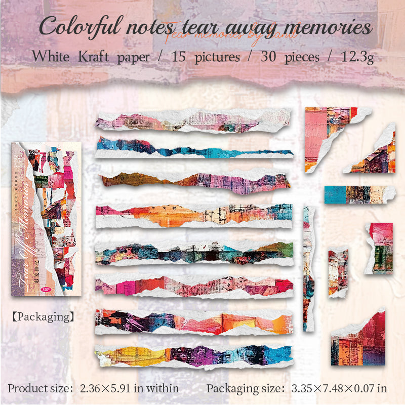 0615 Tear paper Solid sticker -30Pcs each pack