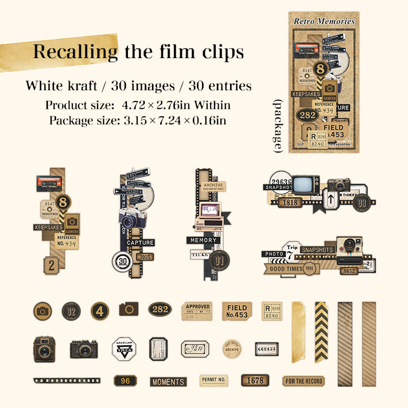 Vintage memories Solid Paper -30Pcs each pack