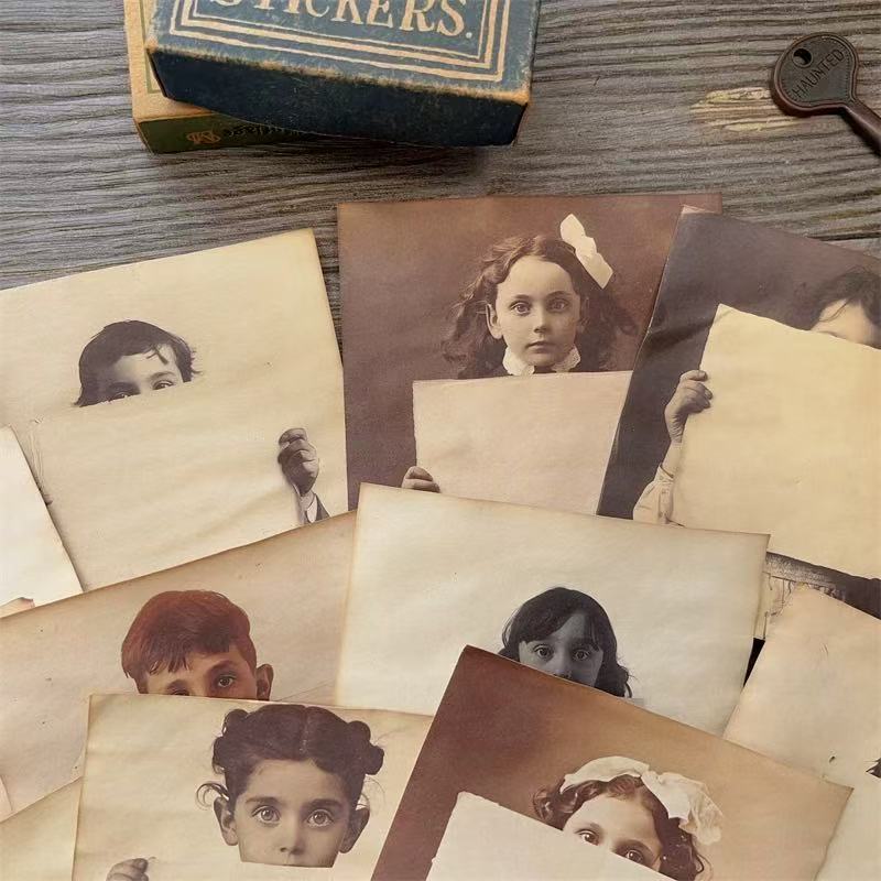 Vintage Old European and American Photos Hand-Dyed Paper -12Pcs each pack