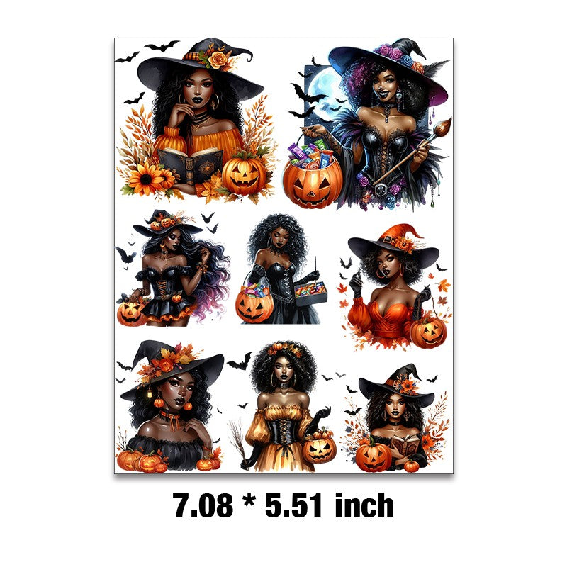 E-50- Halloween witch Embossed sticker 1 Pcs
