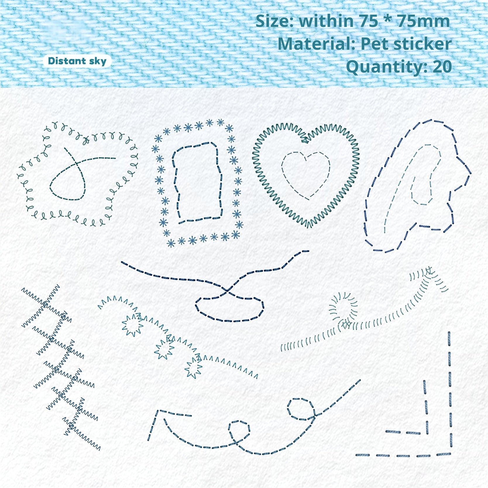 Embroidery thread PET sticker -20Pcs each pack