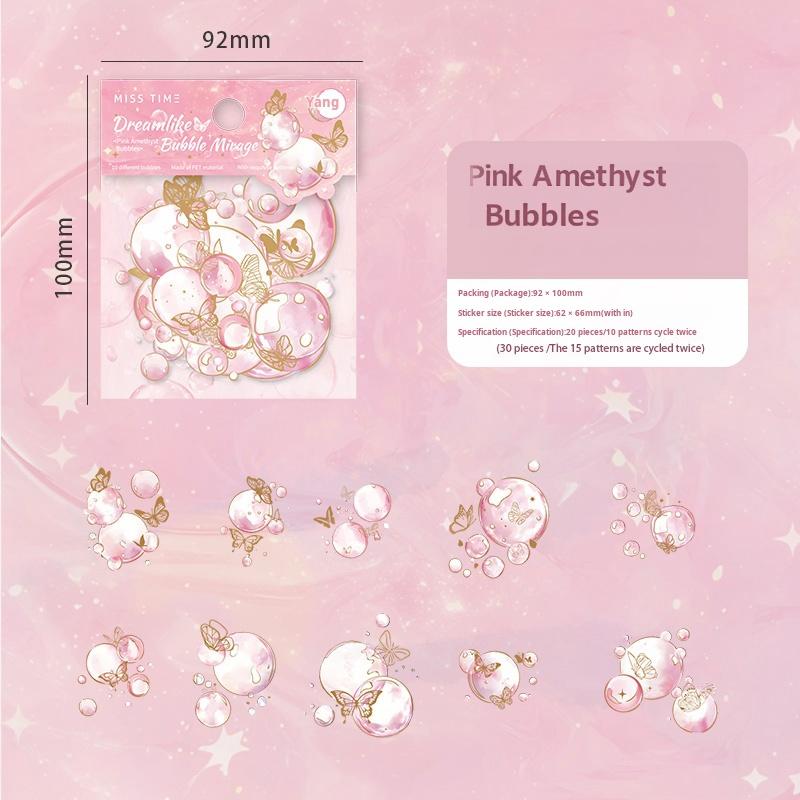 Colorful bubbles PET Sticker -20Pcs each pack
