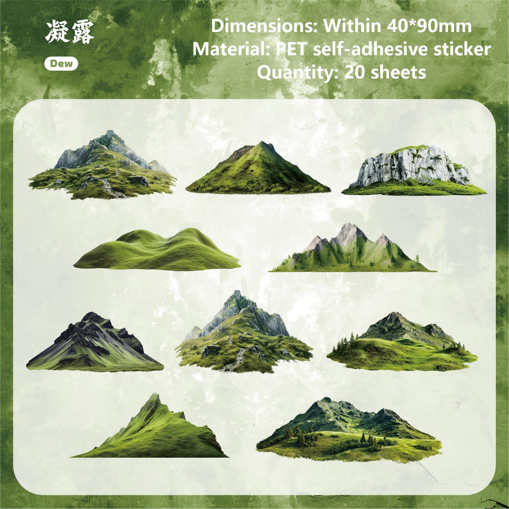 Moss PET sticker -20Pcs each pack