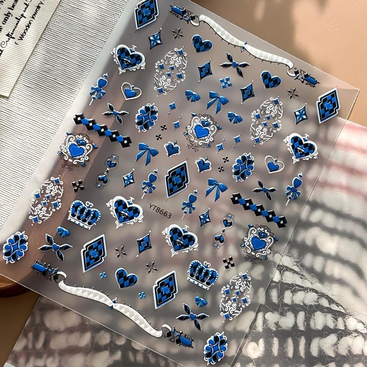 M303- Alice Poker Mini Embossed sticker 1 Pcs